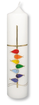 Tauftischkerze 265/60 mm, Dek. 5095